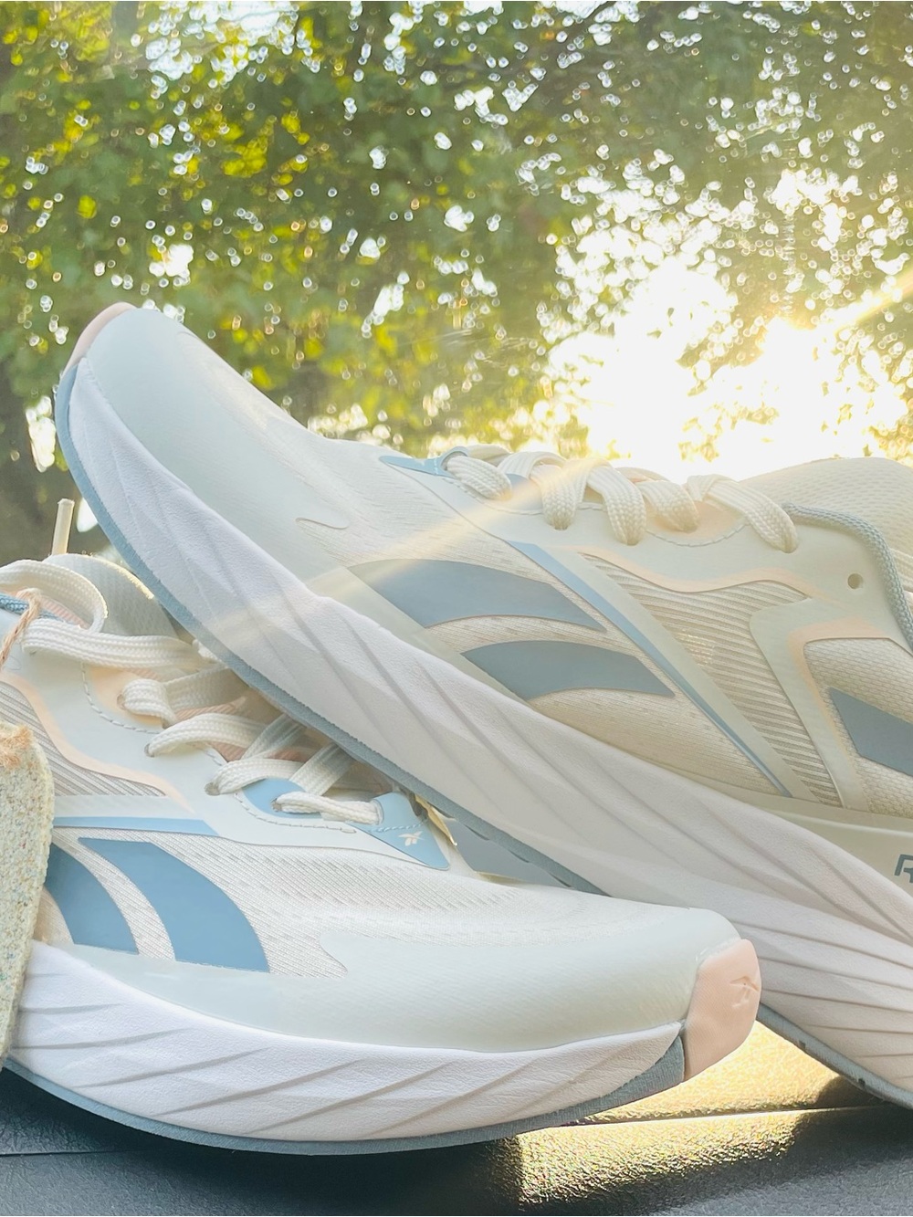 Reebok Women's Running Sneakers in Light Blue and Cream